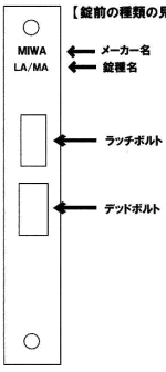 カギのメーカー名と形式確認