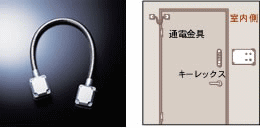 通電金具(ドアの開閉に対しフレキシブルに動く)